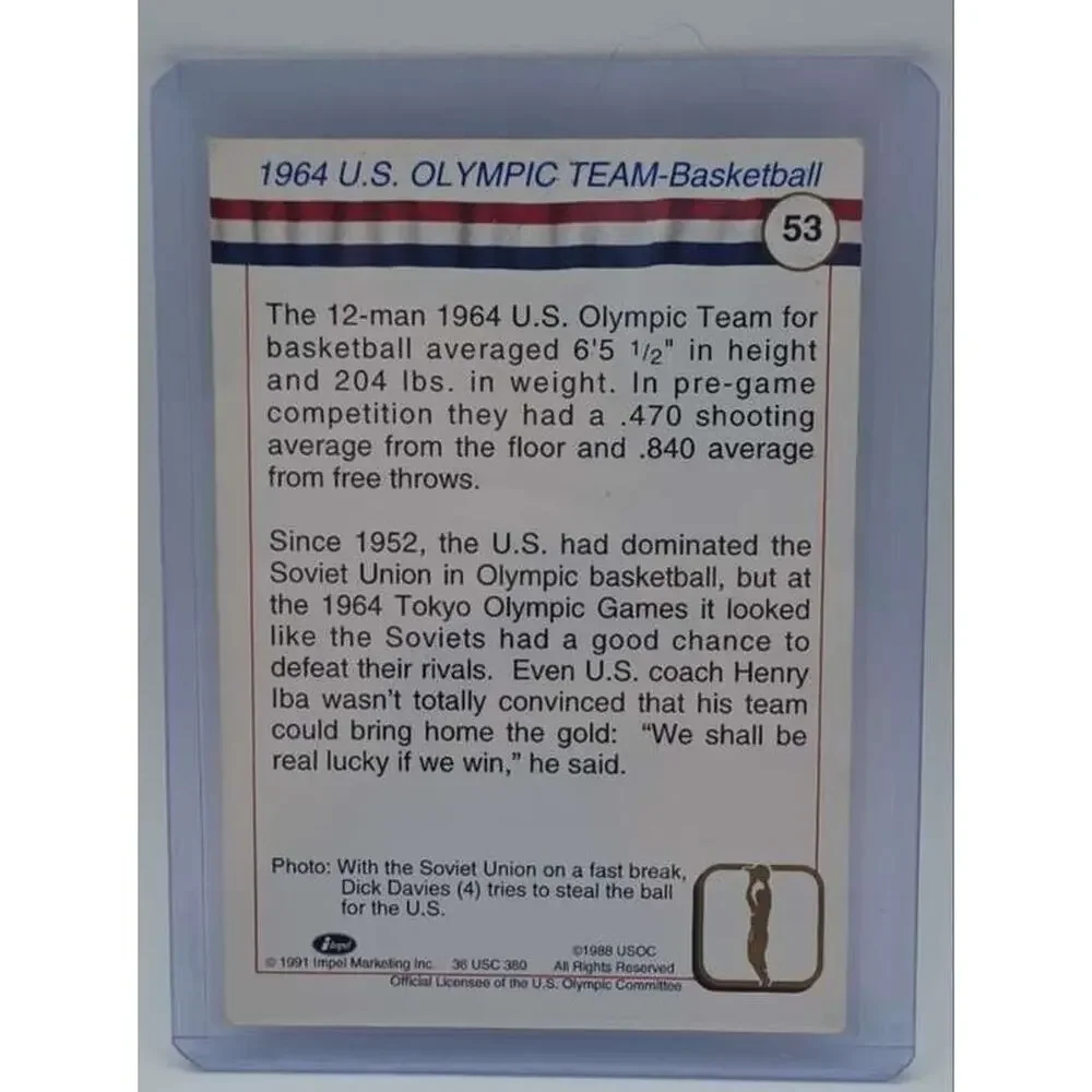 1991 Impel U.S. Olympic Hall of Fame #53 1964 U.S. Olympic Team Card